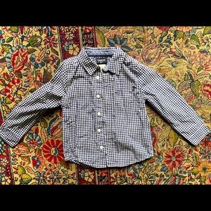 Boys Navy Gingham Button Shirt 4T 💙